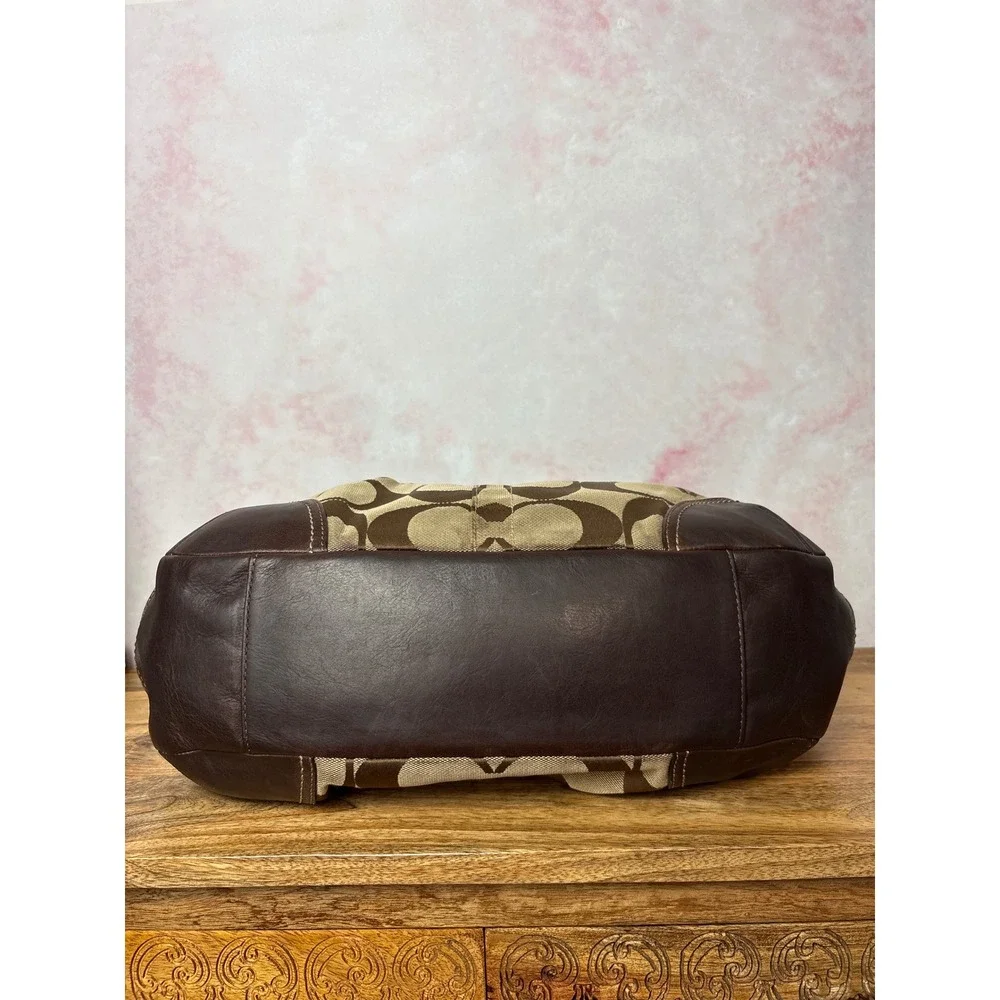 Coach Ergo Signature Pleated Framed Satchel Tattersall Lining Kisslock